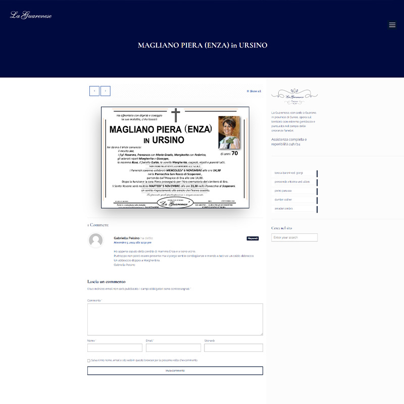 Identità per imprese funebri - Sito web dinamico + Foto + Blog + Condoglianze + Eventi - immagine 5